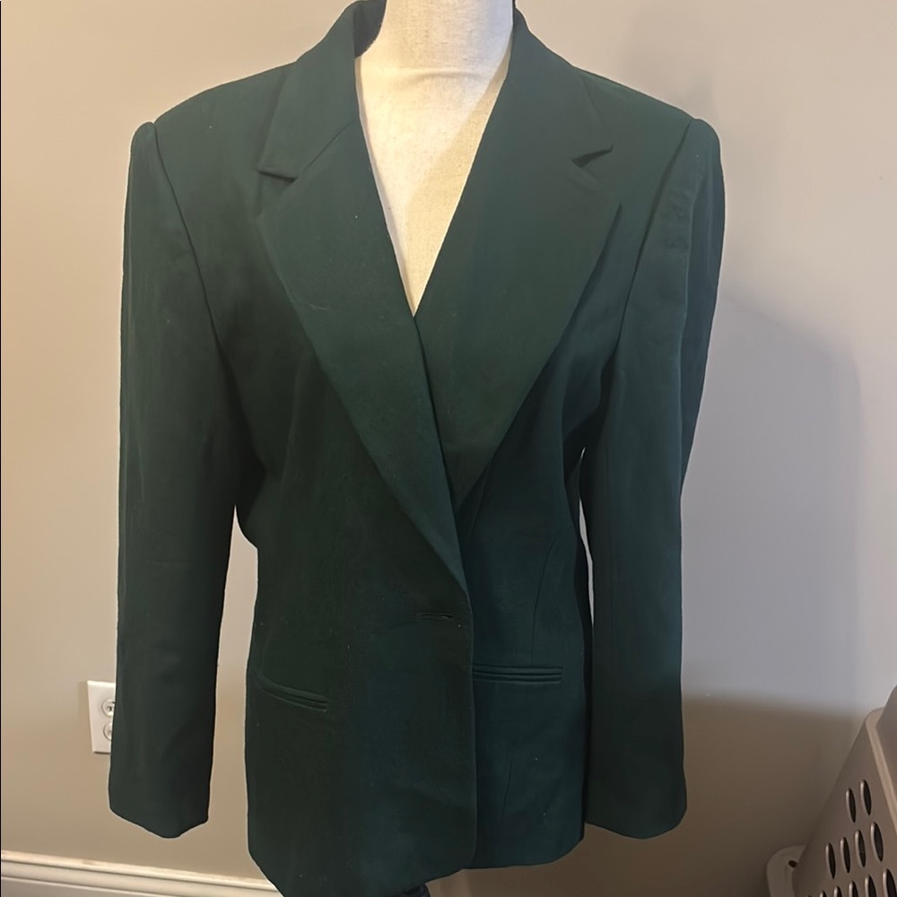 Joan Leslie vintage Guatemala Elegant forest Green Women's Blazer L
